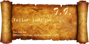 Teller Ivána névjegykártya